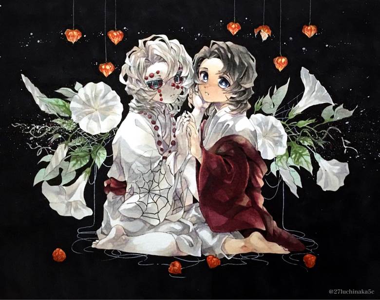 鬼灭之刃, 累(鬼灭之刃), copic马克笔, Demon Slayer: Kimetsu no Yaiba 1000+ bookmarks