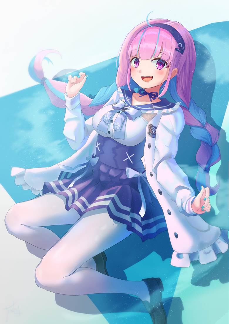 あくたん|JinLia的麻花辫少女插画图片