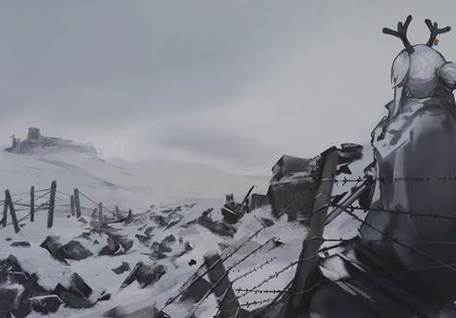 rkgk|灰风的冬季雪景插画图片