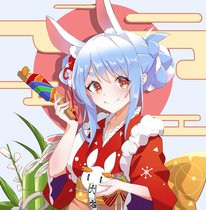 Usada Pekora, 虚拟youtuber, Hololive, Pekora Usada fanart, 和服, 虚拟YouTuber 500收藏