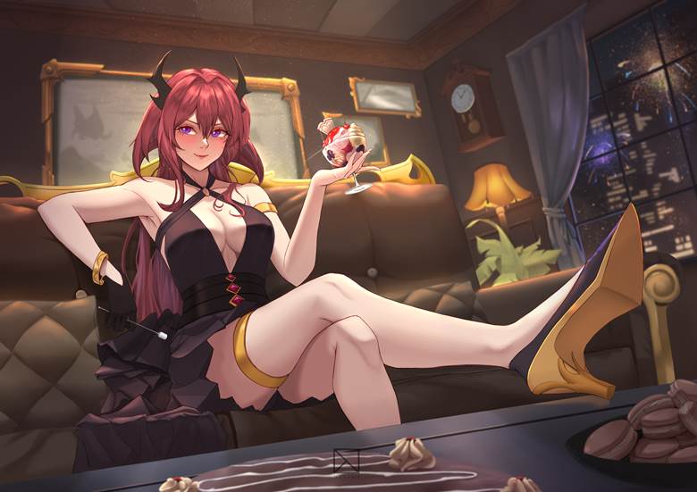 女孩子, 明日方舟, 冰淇淋, 焰火, 史尔特尔（明日方舟）, Surtr