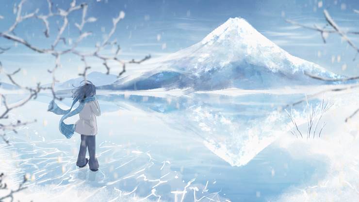 谨贺新年|插画师熊谷のの的雪插画图片
