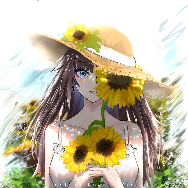 Sunflower|Kyatto-Mikazu的草帽少女插画图片