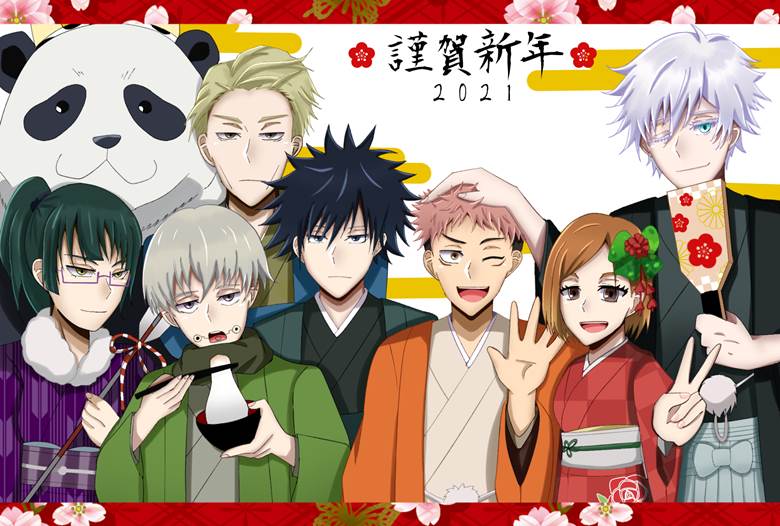 Jujutsu Kaisen, Yuji Itadori, Nobara Kugisaki, 伏黑惠, 狗卷棘, Satoru Gojo, Kento Nanami, Panda (Jujutsu Kaisen), 禅院真希, Kento Nanami