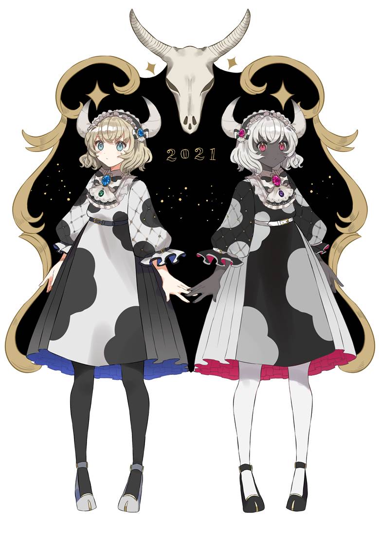 Year of the Ox, cow, girl, lolita, original, creation, horn