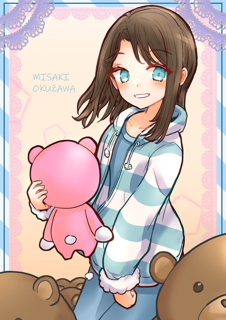 plushie, bear, Michelle, Misaki Okusawa, BanG Dream! Girls Band Party!, BanG Dream! Girls Band Party!, Hello, hoodie