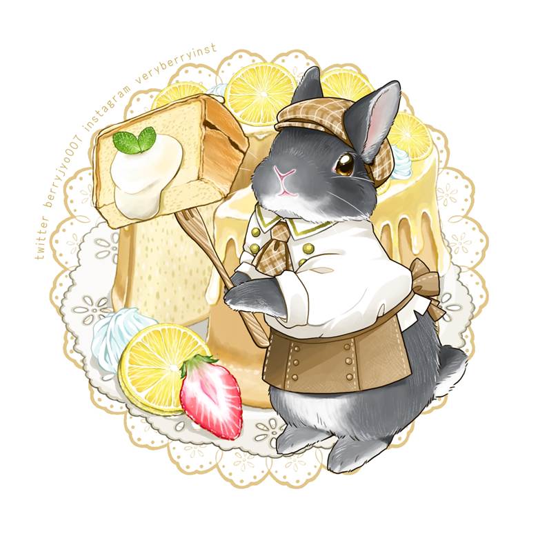 兔子, 蛋糕, 毛茸茸, 柠檬, Original 300+ bookmarks, 食物100收藏
