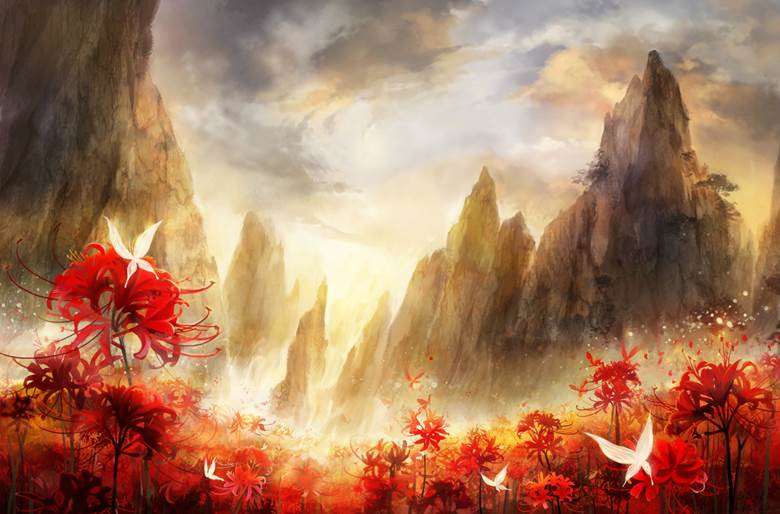 彼岸花仙境|明月亭的pixiv高清风景插画图片