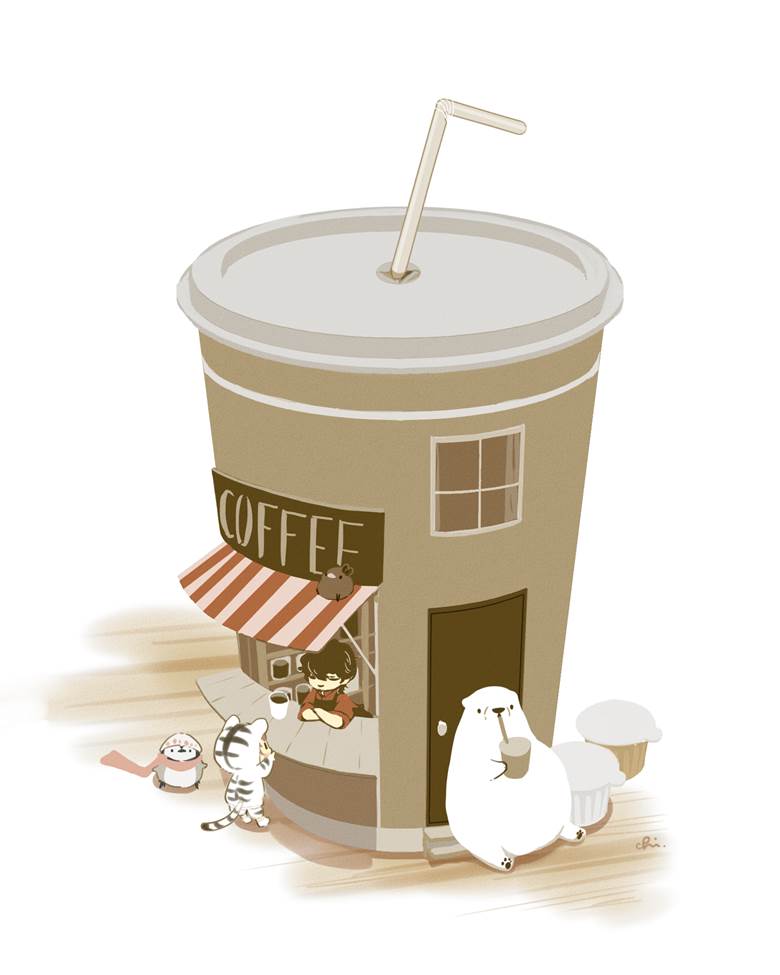 コーヒースタンド|チャイ的Pixiv甜点小鸡插画图片