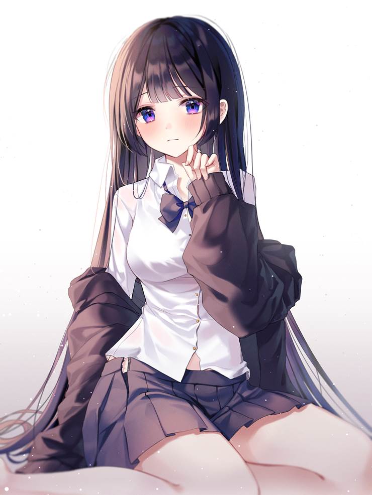 女孩子, young girl, 黑发, uniform, 女高中生, school uniform, large breasts, 原创, 原创30000收藏