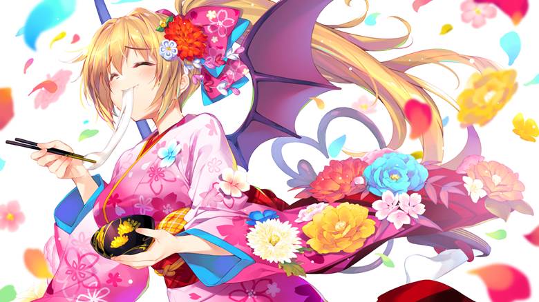 原创, 恶魔娘, furisode, 原创角色