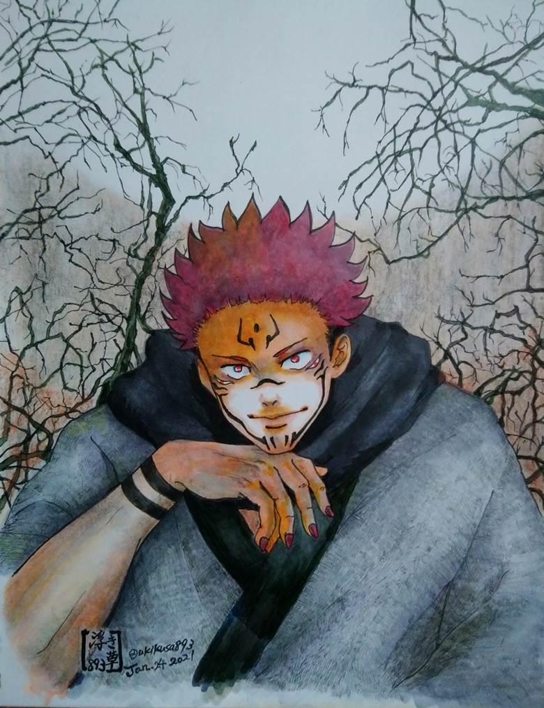 Jujutsu Kaisen, 二次创作, Ryomen Sukuna, Sukuna, copic马克笔