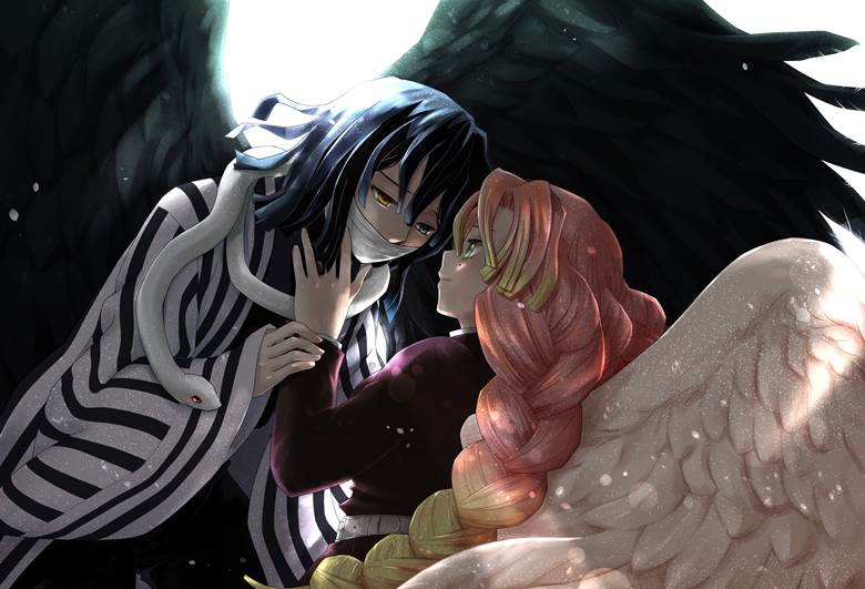 ObaMitsu, Obanai Iguro, Mitsuri Kanroji, Demon Slayer: Kimetsu no Yaiba, Demon Slayer: Kimetsu no Yaiba 1000+ bookmarks