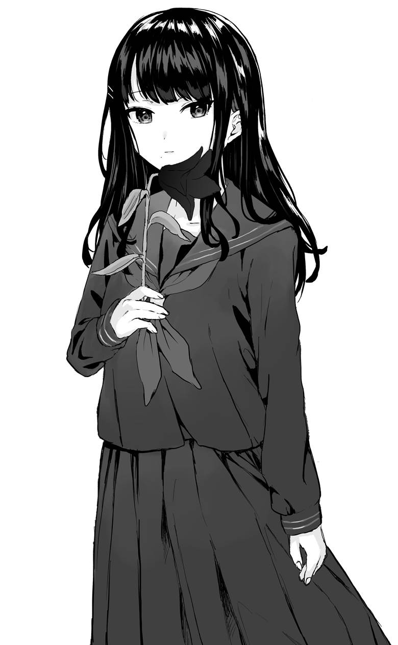 黒百合|kakeru的水手服少女插画图片
