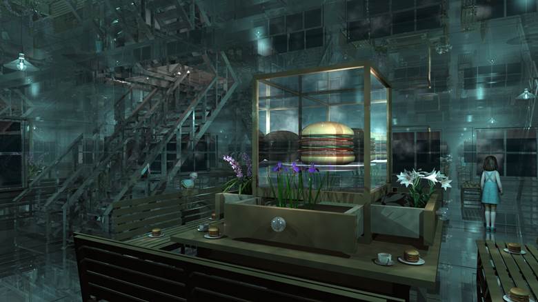 原创, young girl, birdie, 汉堡包, indoor, 风景, 玻璃之中