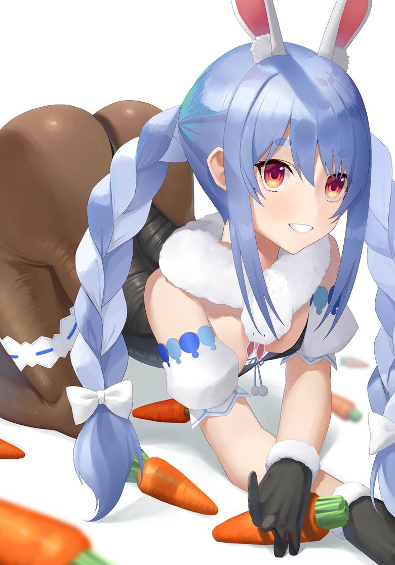 虚拟主播, 兔子, 兔女郎, Pekora Usada fanart, Hololive, Usada Pekora, 黑丝袜