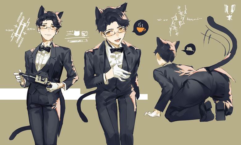 cat servant|石田的西装插画图片