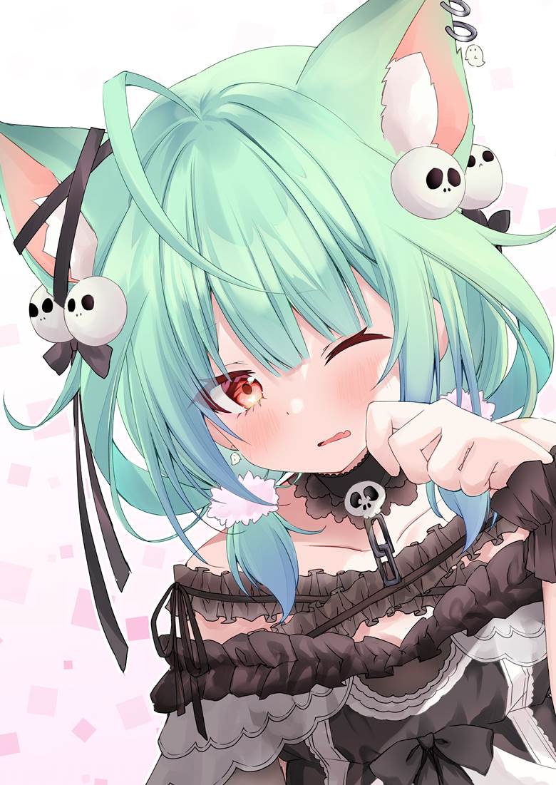 Hololive, 润羽露西娅, Uruha Rushia fanart, 虚拟youtuber, 哥特萝莉, cat ears