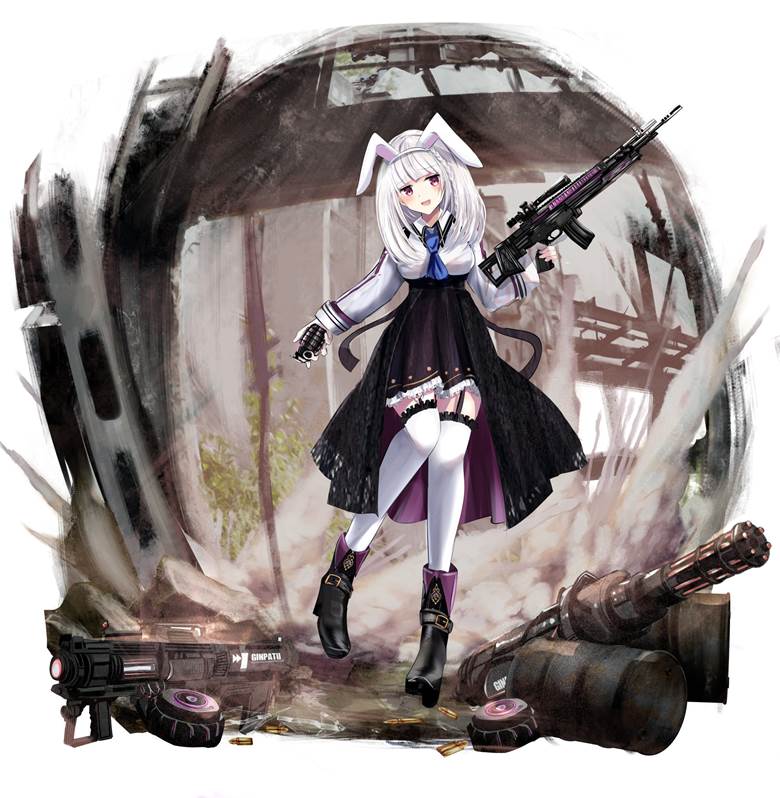 我家孩子, 女孩子, 原创, armed girls, 兔耳, 白发, 原创100收藏