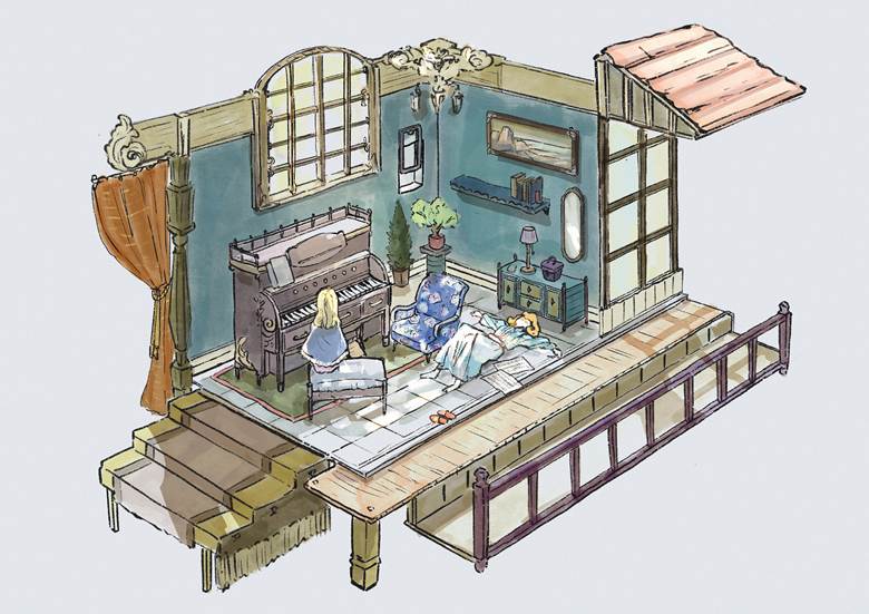 姉妹の部屋|engawa的风景壁纸插画图片