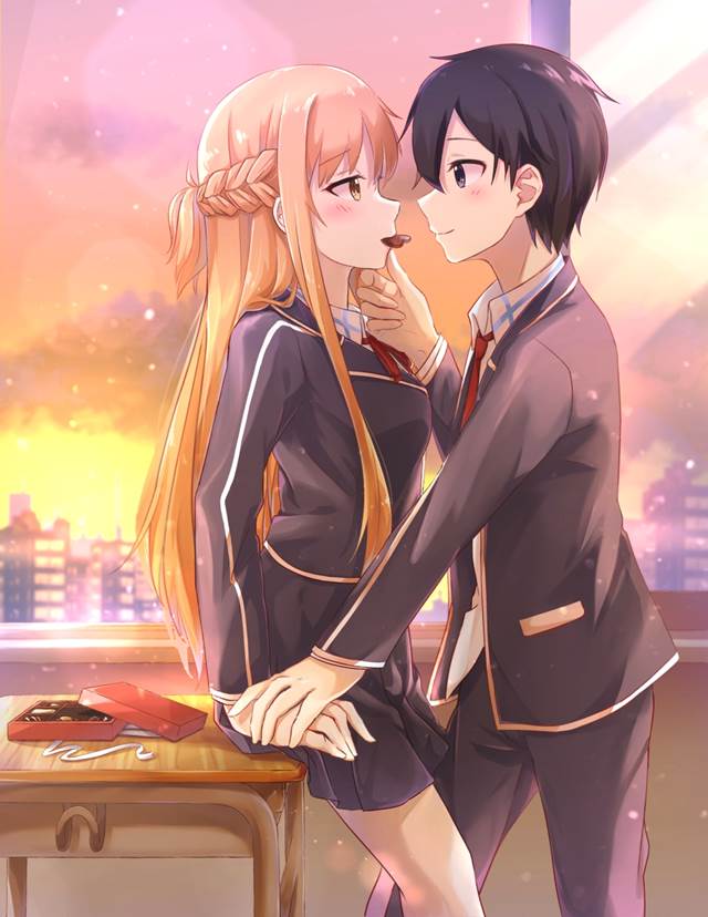 sword art online, 亚丝娜, 桐人, Kirito/Asuna, 情人节