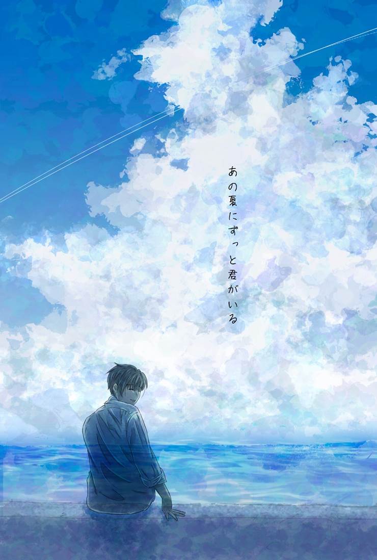 contrail, sea, summer sky, cumulo-nimbus, boy, Amy