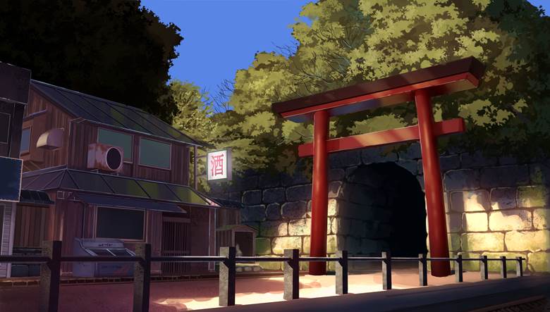 トンネルの向こう|如月-kisaragi-的和风鸟居插画图片