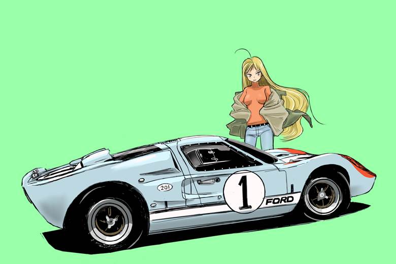 Ford GT40|两刃剑的汽车插画图片