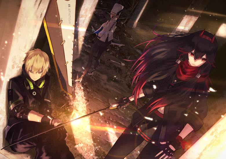 Punishing: Gray Raven Fanart, Punishing: Gray Raven, Lucia, Corrin, bianca, ruins