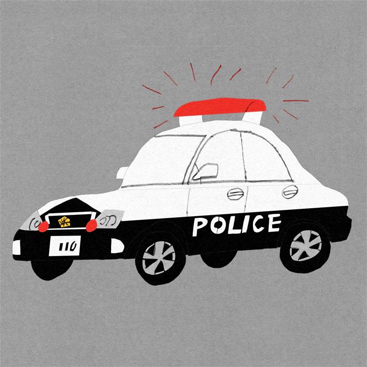 警车|插画师饭田研人的车插画图片