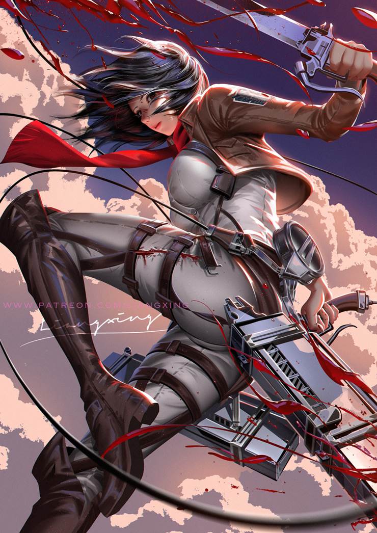 Liang Xing, Attack On Titan, mikasa ackerman, stylish
