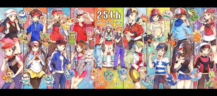 精灵宝可梦, Pokémon 25th Anniversary, Pokémon Protagonist, Male Protagonist (Pokémon), Brendan (Trainer), Female Protagonist (Pokémon), 美月（训练家）, 莎莉娜(宝可梦训练师), 卡勒姆（训练家）, Pokémon 500+ bookmarks