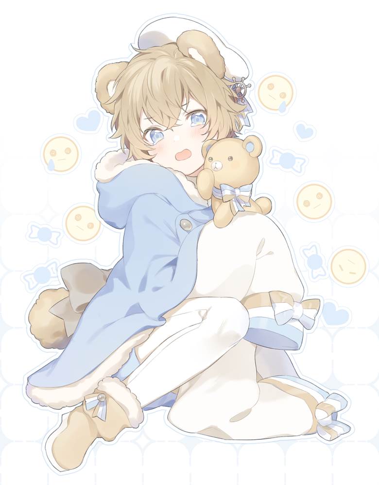 原创, 正太, sheepskin boots, 白裤袜, 萌袖, beautiful youth, teary eyes, teddy bear, 原创1000users加入书籤
