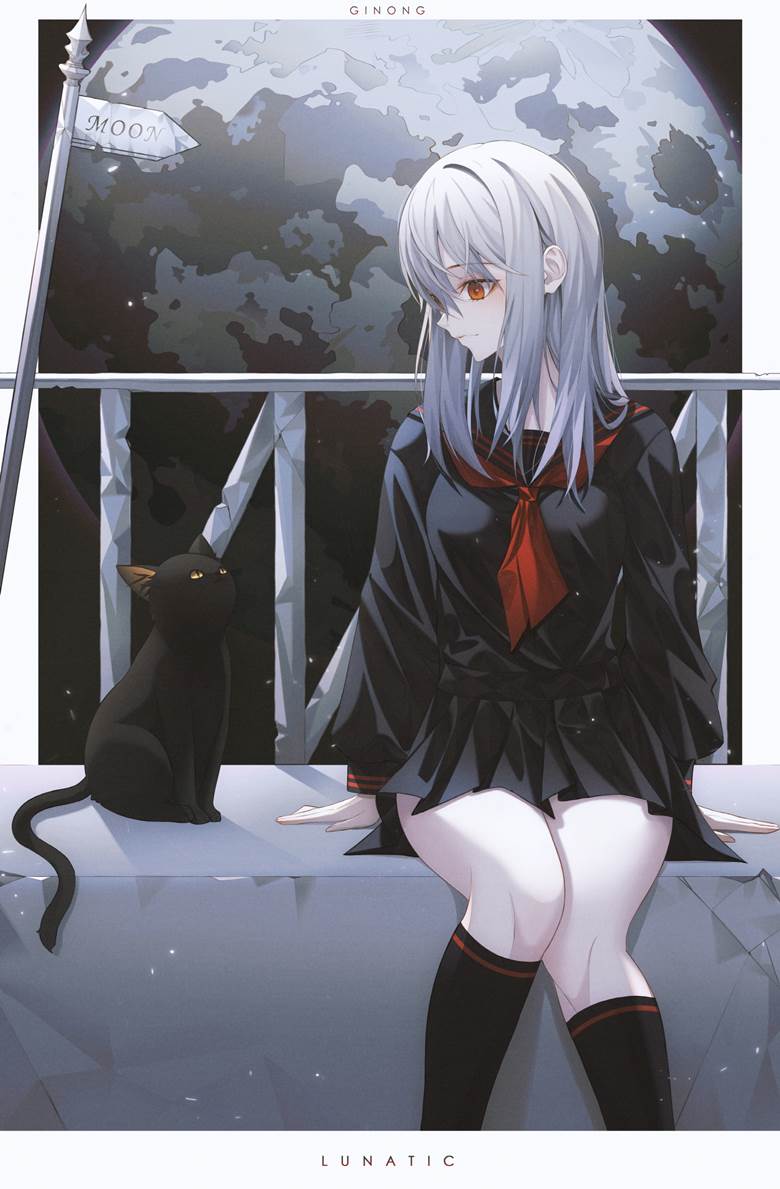 young girl, 黑色水手服