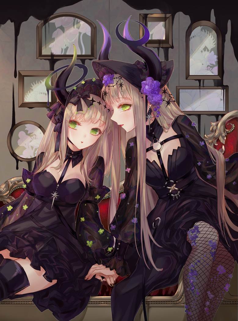 原创, 女孩子, 洛丽塔, 哥特萝莉, 原创角色, horn, young girl, witch, horned girl
