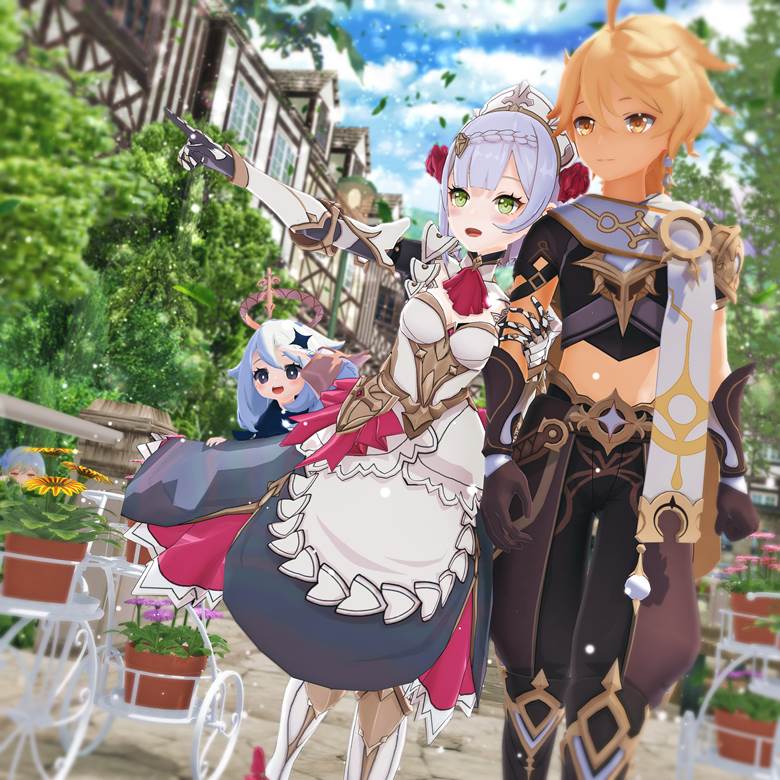 Genshin Impact, Aether (Genshin Impact), 诺艾尔（原神）, 萤（原神）, 派蒙（原神）, Aether/Noelle