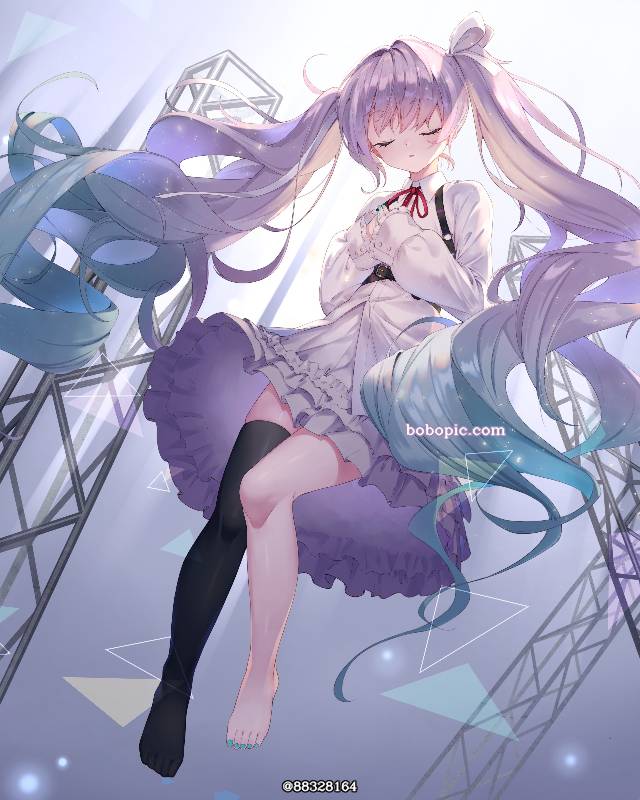 一张Mikuday,初音未来,渐变头发,世界计划绘画图片