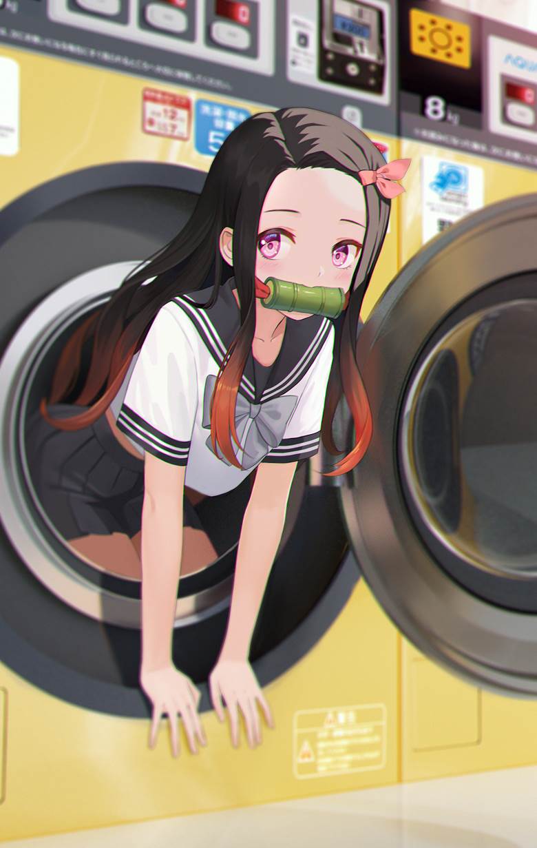 doujin, Demon Slayer: Kimetsu no Yaiba, girl, Nezuko, school uniform, 鬼灭之刃, 灶门祢豆子, Demon Slayer 500+ bookmarks