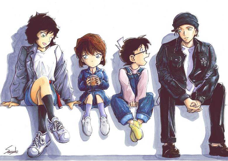 Masumi × Ai × Conan × Shuichi|SOUMA的名侦探柯南插画图片