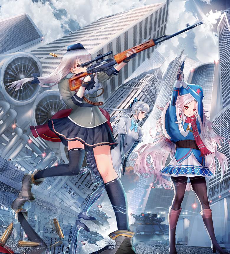 少女前线, 少前, 少女前线, background, 风景, city, 女孩子, 少女前线500收藏