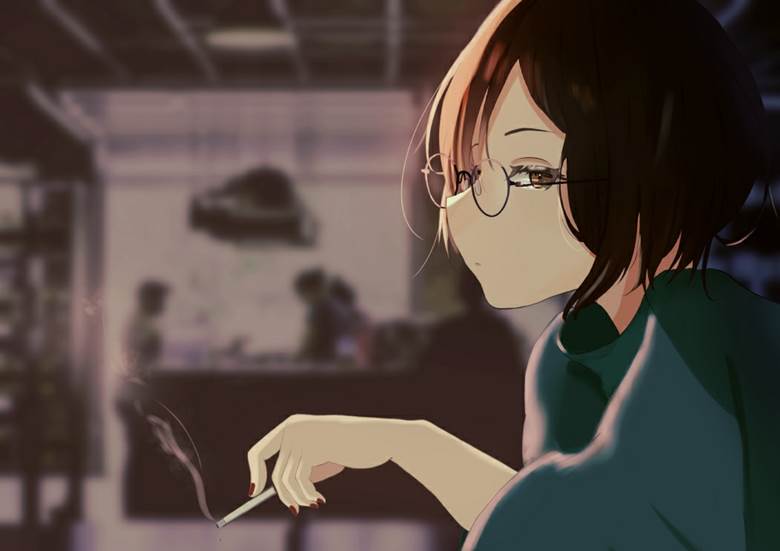 original, creation, girl, cafe, cigarette