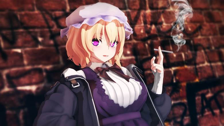 东方, touhou mmd, 玛艾露贝莉·赫恩, 香烟, 秘封俱乐部