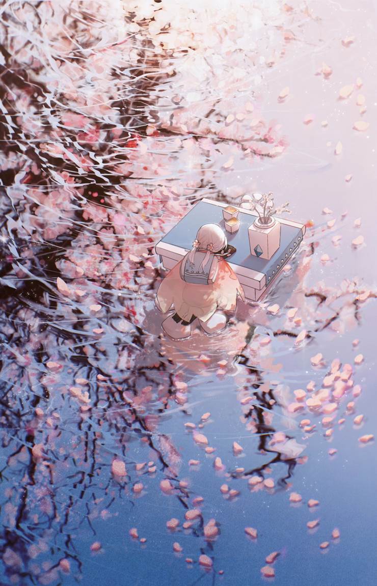 spring, 风景, 女孩子, Sky: Children of the Light, 樱
