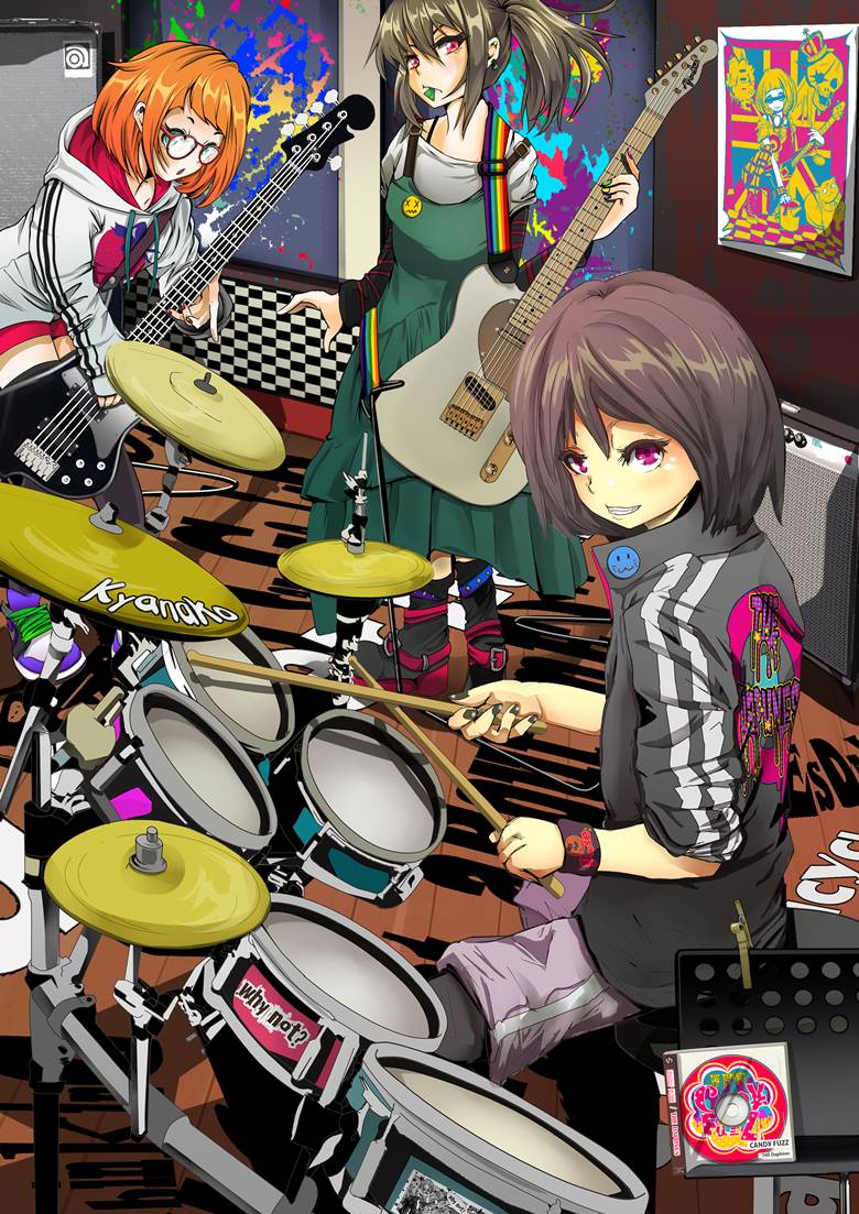 original, bass, guitar, hoodie, all-female band