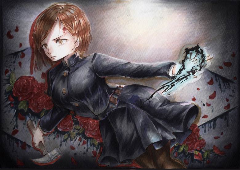 Nobara Kugisaki, Jujutsu Kaisen, copic马克笔, 手绘