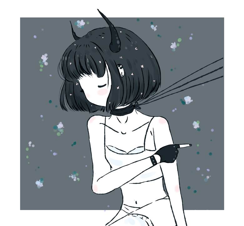 oldmemorycherry樱子的短发少女插画图片