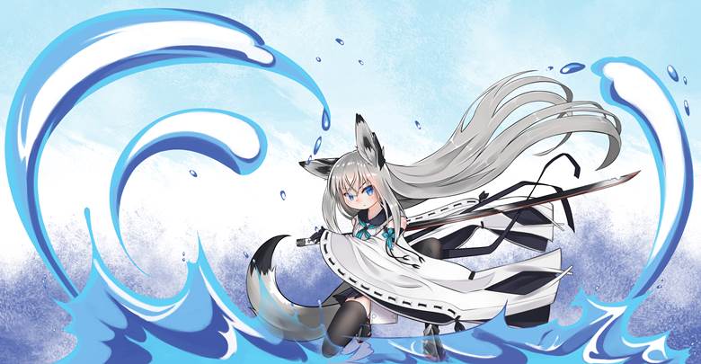 foxgirl, animal ears, armed girls, 江风（碧蓝航线）, 碧蓝航线, fox ears