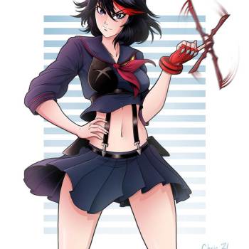 Ryuko|KluverDesigns的斩服少女插画图片