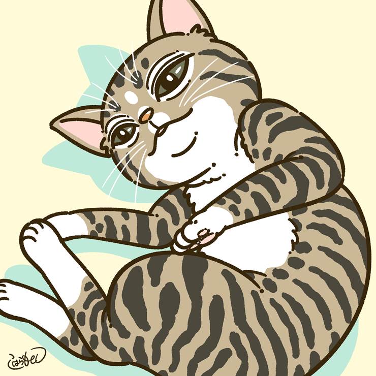 Pixiv请求作品|插画师コハラモトシ的猫类动物插画图片