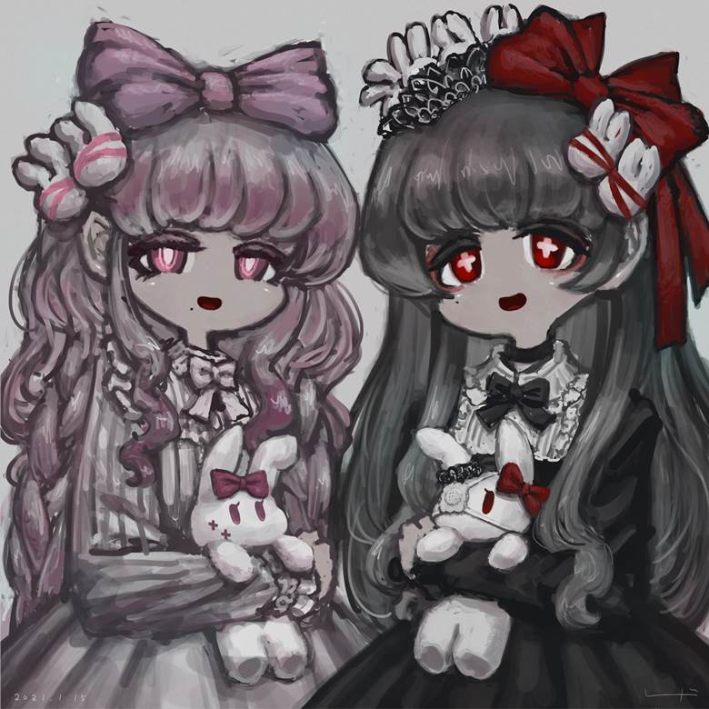 原创, 女孩子, gothic, 哥特萝莉, 兔子, 可爱, 洛丽塔